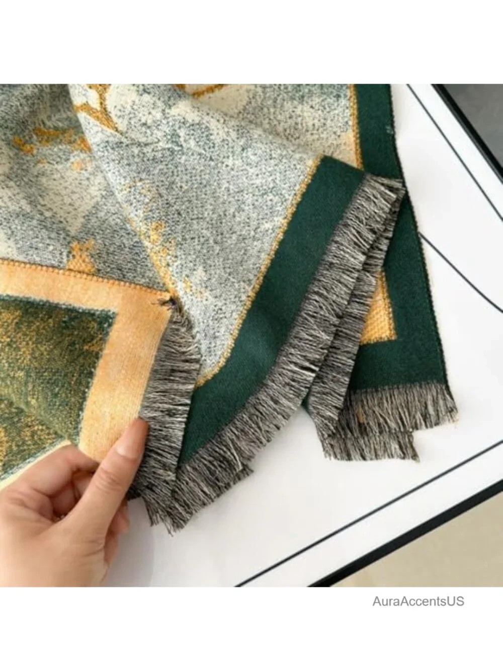Oversized Reversible Pashmina Shawl Wrap Scarf Polyester